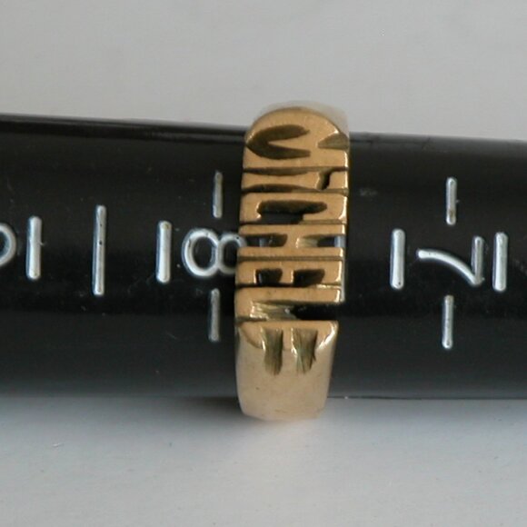 Rare Vtg 1970s Handmade Gold Tone MICHELE Ring Name Sz 7.5 - Picture 3 of 6